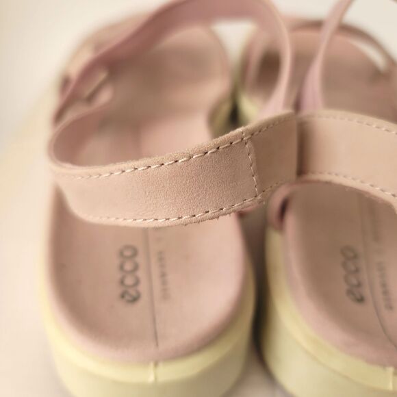 ECCO Women's Yuma Two Strap Sandal Violet Ice Size 8 Pink Floral Elastic Comfort - Picture 4 of 15